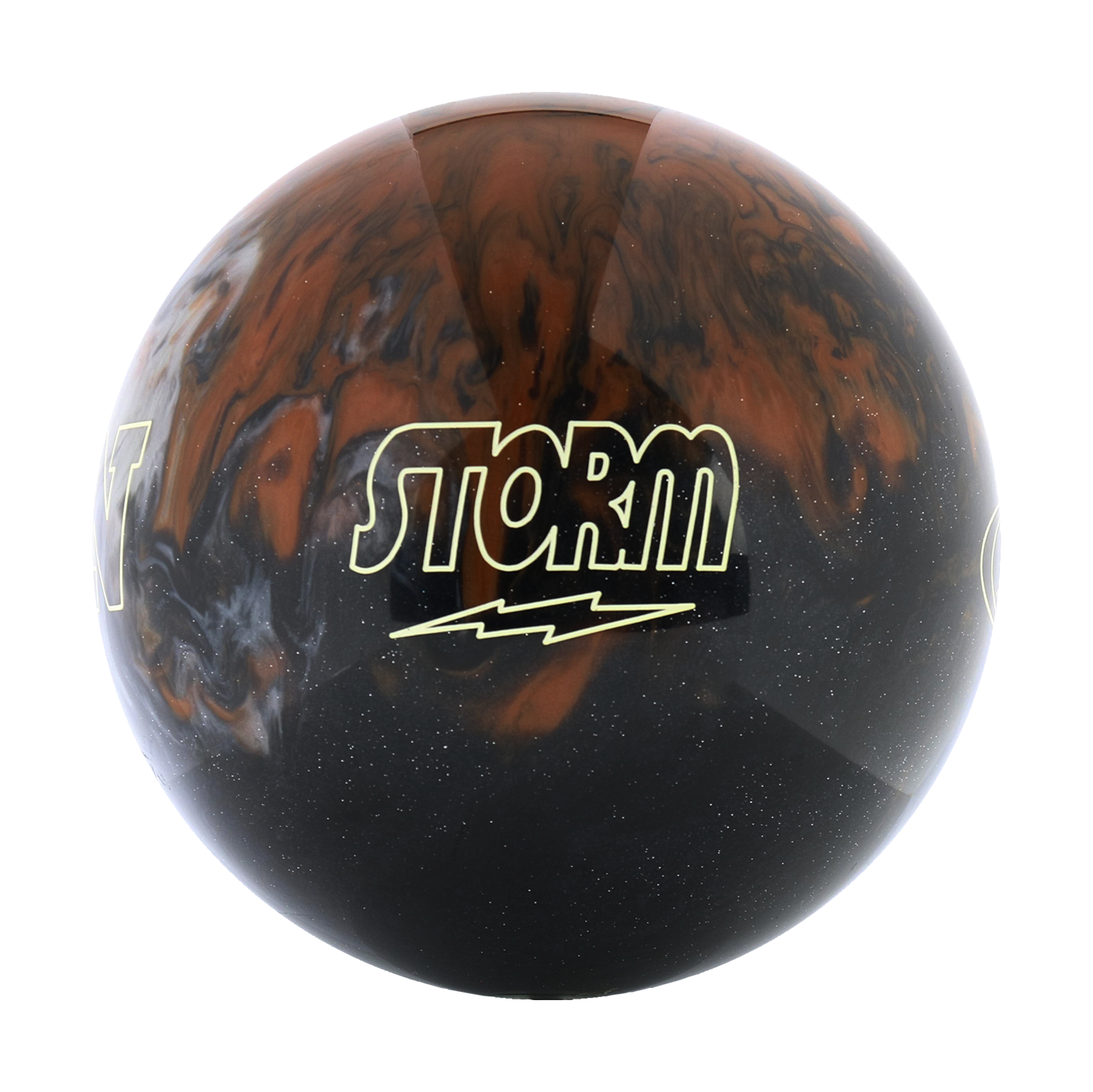 Polyester Bowling Ball - Storm Spot On - Black / Silver / Caramel