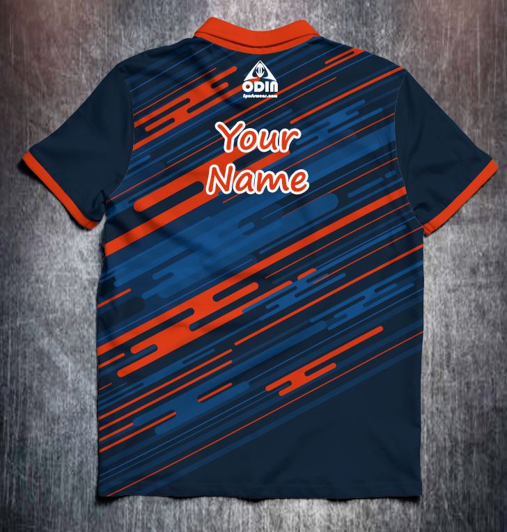 Blue and Orange Lines Tenpin Bowling Shirt and Apparel