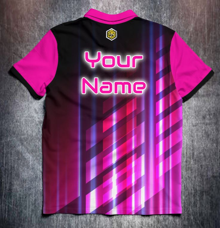 Pink Black Purple Lines Tenpin Bowling Shirt and Apparel