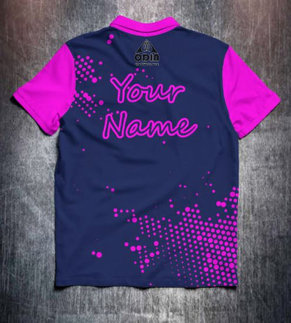 Vivid Pink Blue Tenpin Bowling Shirt and Apparel