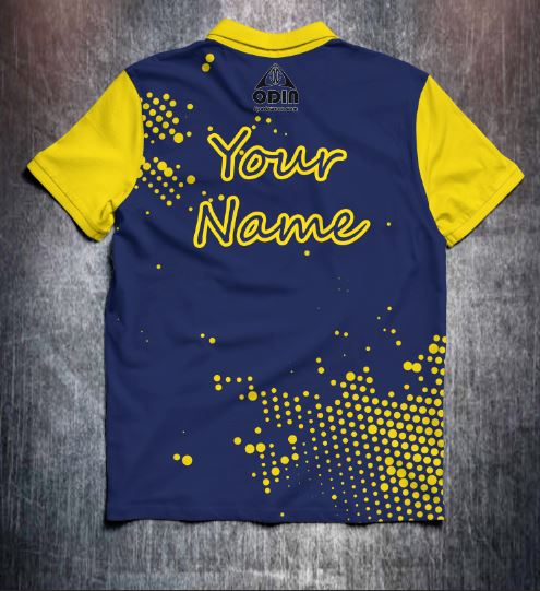 Vivid Yellow Blue Tenpin Bowling Shirt and Apparel