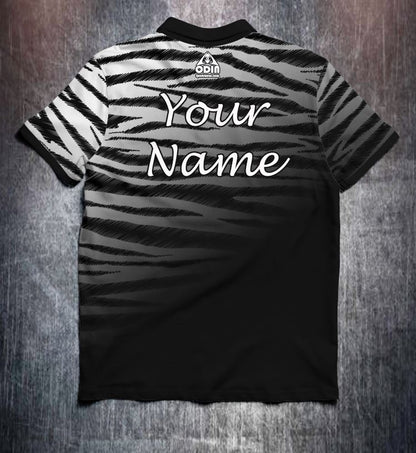 Black White Zebra Fade Tenpin Bowling Shirt and Apparel