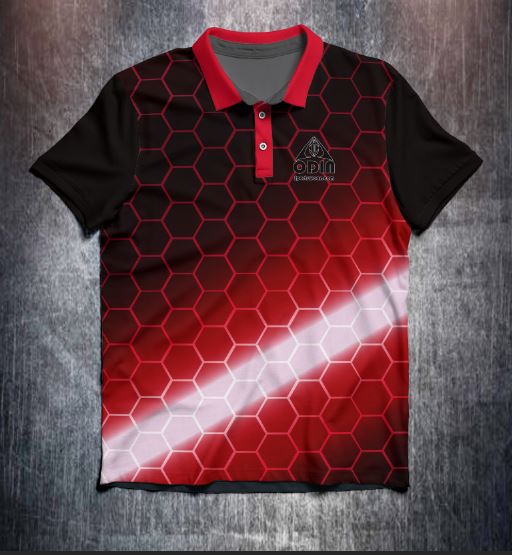 Red Black Hexagon Tenpin Bowling Shirt and Apparel