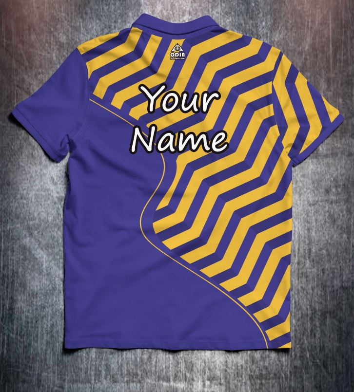 Purple Yellow Zigzag Tenpin Bowling Shirt and Apparel