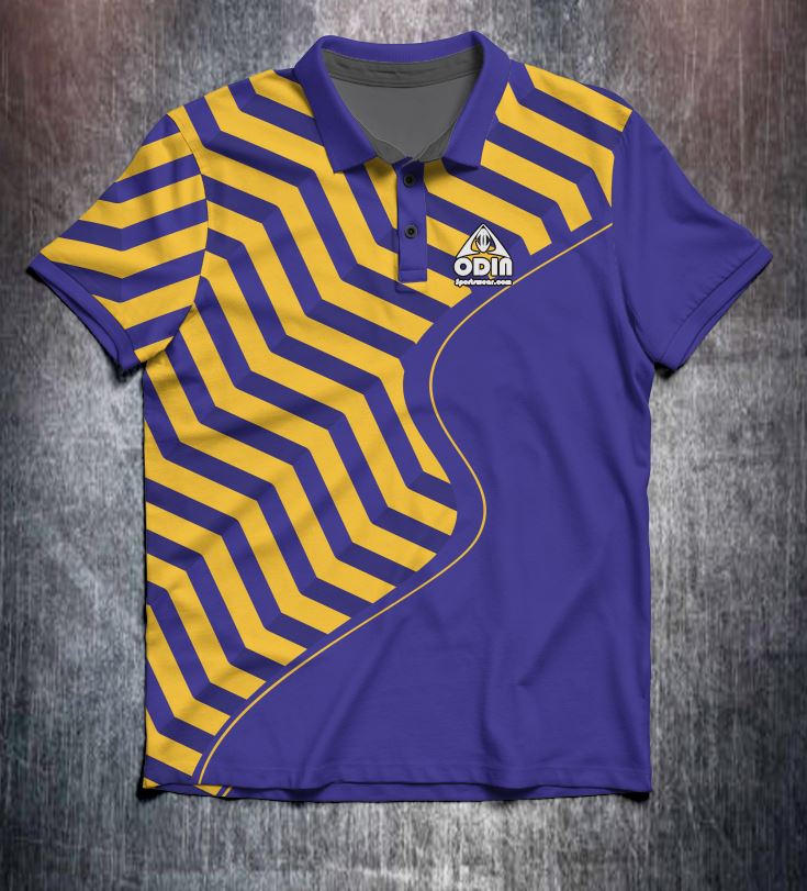 Purple Yellow Zigzag Tenpin Bowling Shirt and Apparel